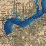 Grand Lake 29x39 Canvas Map Art (Sepia)