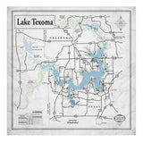 Lake Texoma 34x34 Canvas Map Art (Gray)